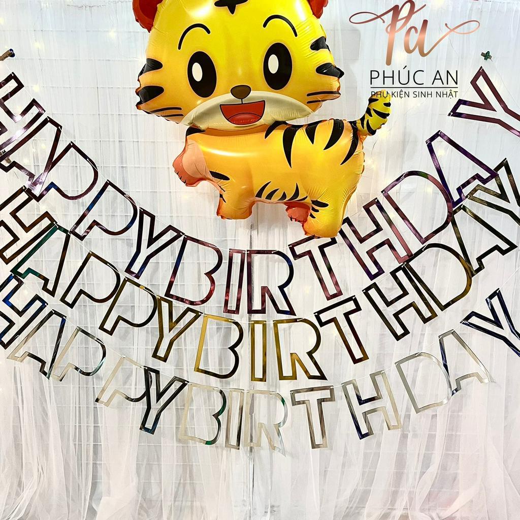Dây chữ HAPPY BIRTHDAY Ép Kim Chữ Rỗng Trang Trí Sinh Nhật Lung Linh