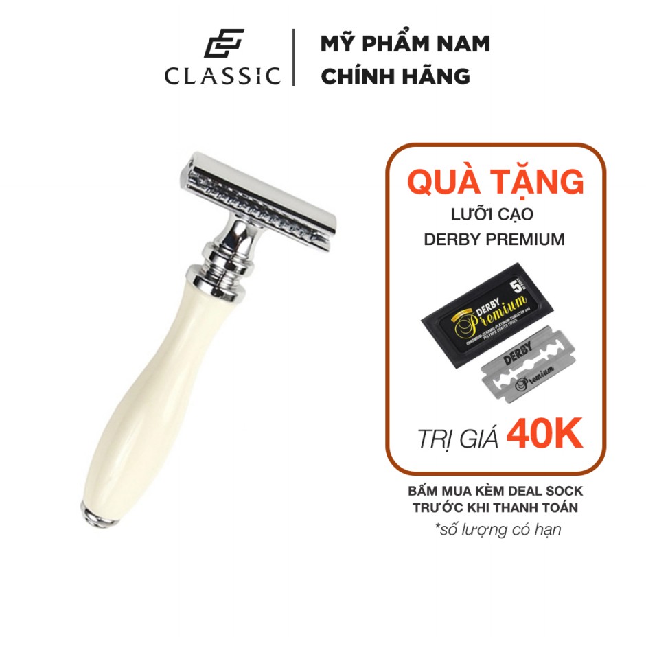 Dao Cạo Râu Parker 111W Safety Razor + Tặng kèm Lưỡi Cạo Derby Premium Double Edge Safety Razor Blades