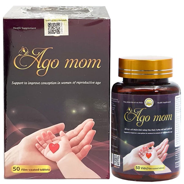 AGO MOM - Hỗ trợ tăng cường sức khoẻ và khả năng thụ thai ở phụ nữ hộp 50 viên