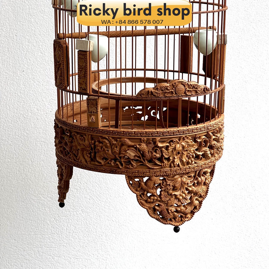 Lồng chim tre, Puteh bird cage -  Squirrel design (See through)