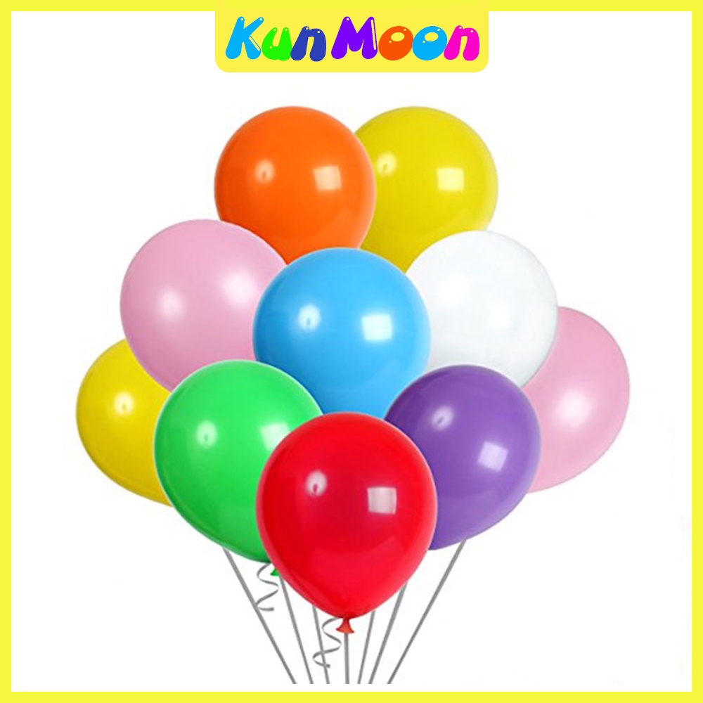 Combo 10 Bóng bay sinh nhật, cỡ lớn 26cm, Bong bóng đủ màu, trang trí thôi nôi, đầy tháng, bé trai, bé gái, phòng cưới