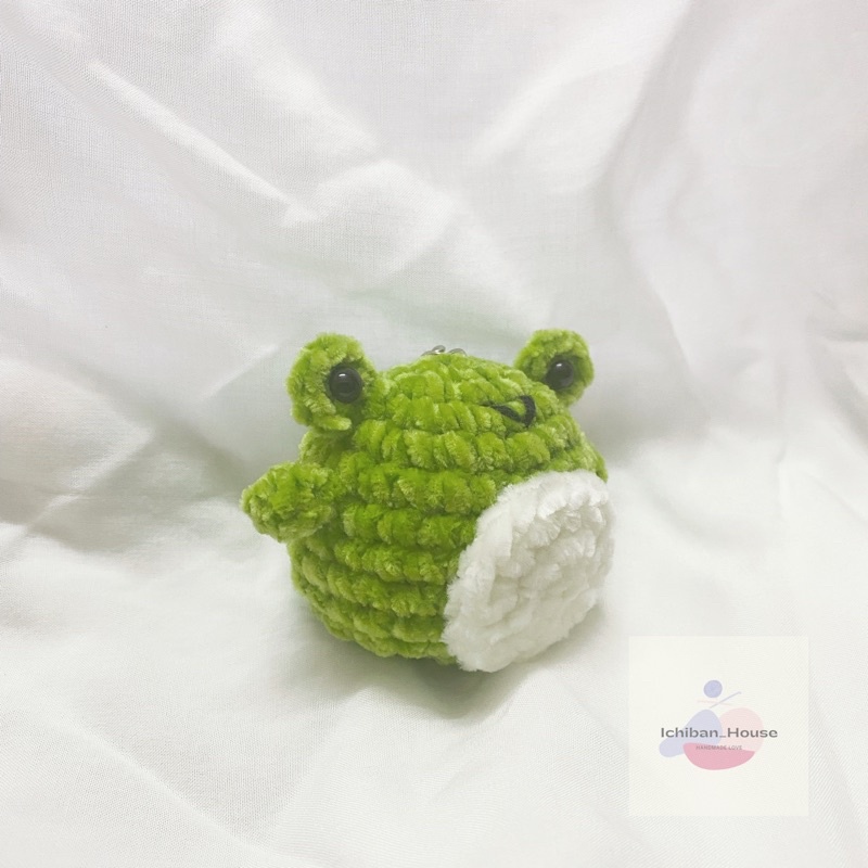 Móc khoá len Ếch xanh len cotton - len nhung