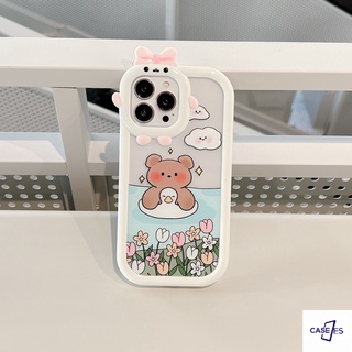 Ốp Điện Thoại Dẻo Trong Suốt Họa Tiết Chú Gấu & Chữ bear Dễ Thương Chống Sốc / Bụi Bẩn Cho iPhone 11 12 13 Pro Max XR xsmax 2 Trong 1