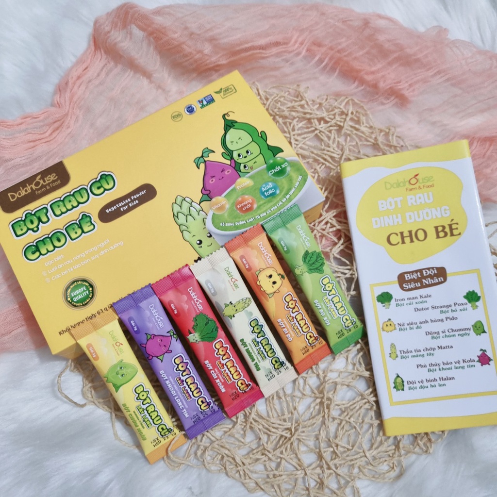 Bột Rau Củ Ăn Dặm Cho Bé Từ 6 Tháng Tuổi Dalahouse - Gói 3g