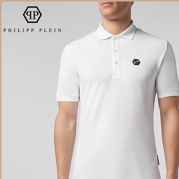 Áo thun polo tay ngắn in hình đầu lâu Philipp PleinPolo cá tính cho nam