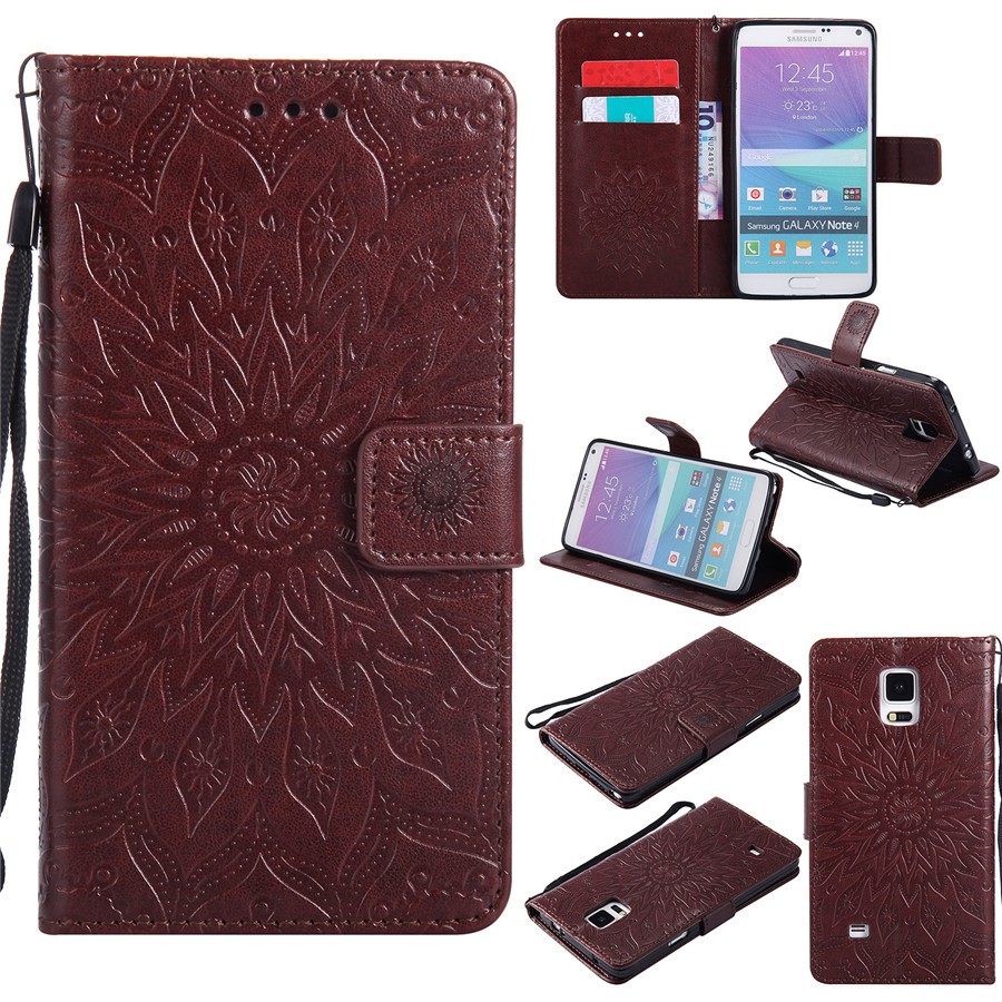 Bao da điện thoại dập họa tiết hoa mặt trời cho Samsung Note 3/Note 4/Note 5 | BigBuy360 - bigbuy360.vn