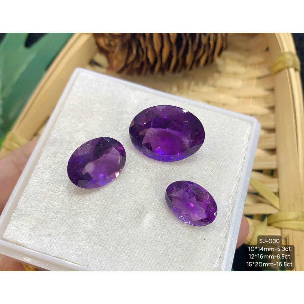 Mặt Đá Amethyst Facet Tím Vừa Cập Bến Đủ Hình Dáng Đủ Size