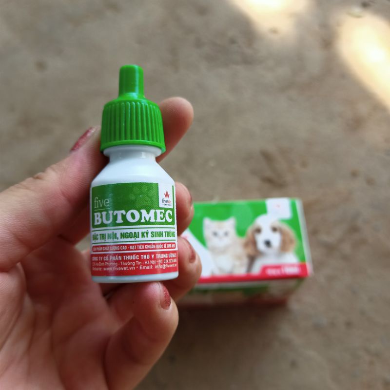Chai 10ml dung dịch butomec nhỏ sống lưng chó mèo đuổi ve, rận, giun sán - ship toàn quốc