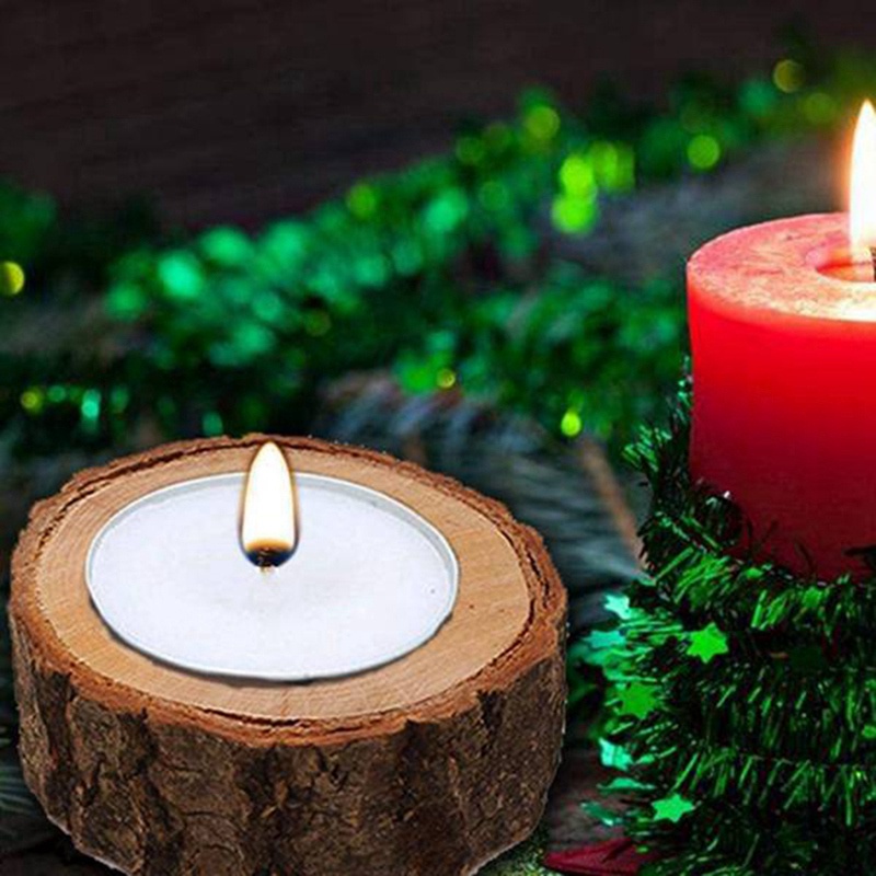 Bộ 24 Giá Đỡ Đèn Cầy Bằng Gỗ Độc Đáo Trang Trí Bàn Tiệc Cưới / Giáng Sinh