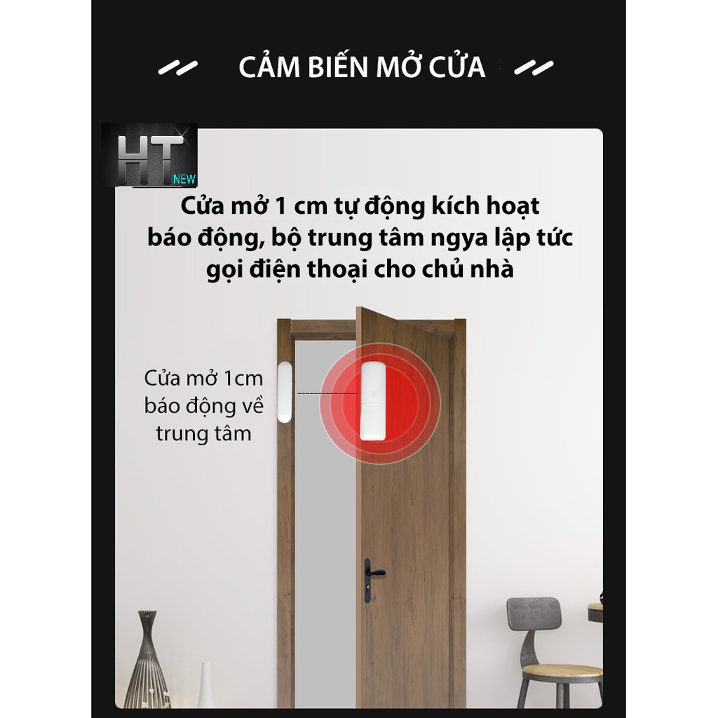 Bộ báo động chống trộm qua điện thoại Tuya Wifi + Sim GSM (Bản tiếng việt)