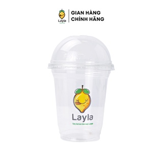 Cốc nhựa layla có nắp đựng trà sữa dùng 1 lần 360ml - la007