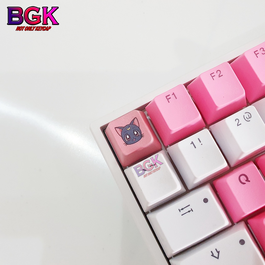 1 Keycap Lẻ Hình Mèo Mặt Trăng OEM profile in Dye sub( keycap resin độc lạ )( Keycap Artisan )