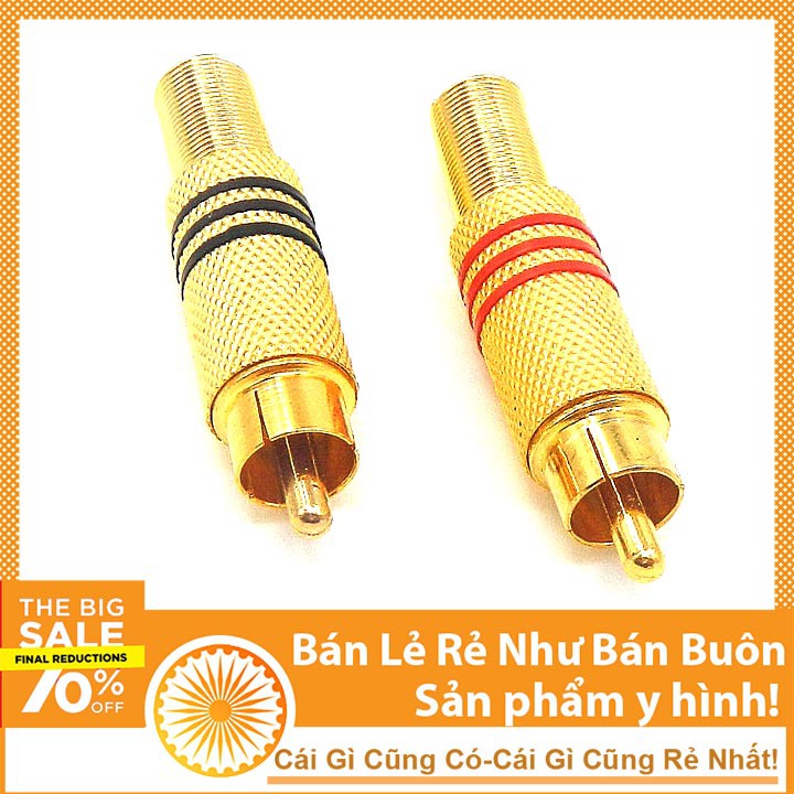 Jack Hoa Sen Mạ Vàng - Jack RCA AV Bắt Vít (1 chiếc)