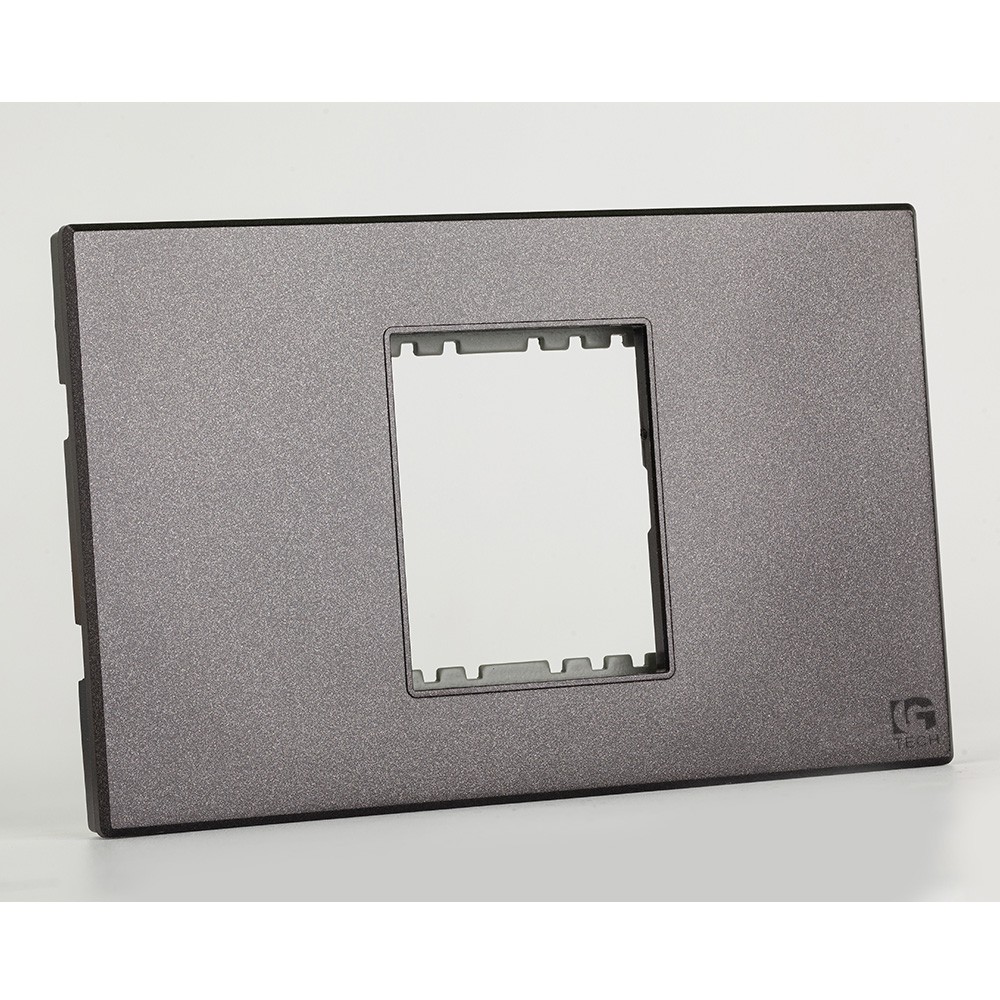 Mặt công tắc ổ cắm LG tech LG-LY-KQ, chất liệu nhựa, màu đen nhám, chuẩn Việt Nam