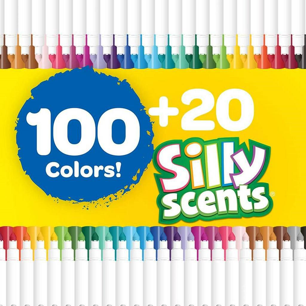 BÚT LÔNG TÔ MÀU NÉT MẢNH &amp; DÀY CRAYOLA 120 CÂY Washable &amp; Silly Scents (CÓ THỂ RỬA ĐƯỢC)