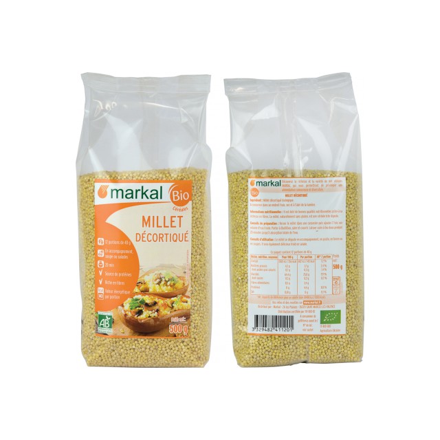 Hạt Kê Hữu Cơ Đã Bóc Vỏ Markal Organic Millet, 500g