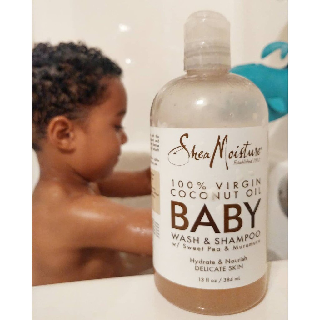 Sữa Tắm Gội Shea Moisture Baby Dầu Dừa Nguyên Chất Chai 384ML