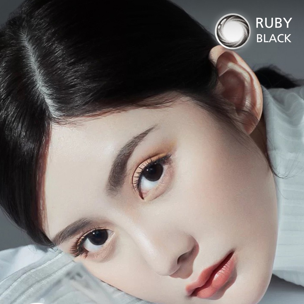 [Hàng mới về] Lens đen áp tròng có độ cận Ruby Tokyo Night nhãn hiệu Angel Eyes ( Độ cận 0-8 độ ) - Dia 14.0mm