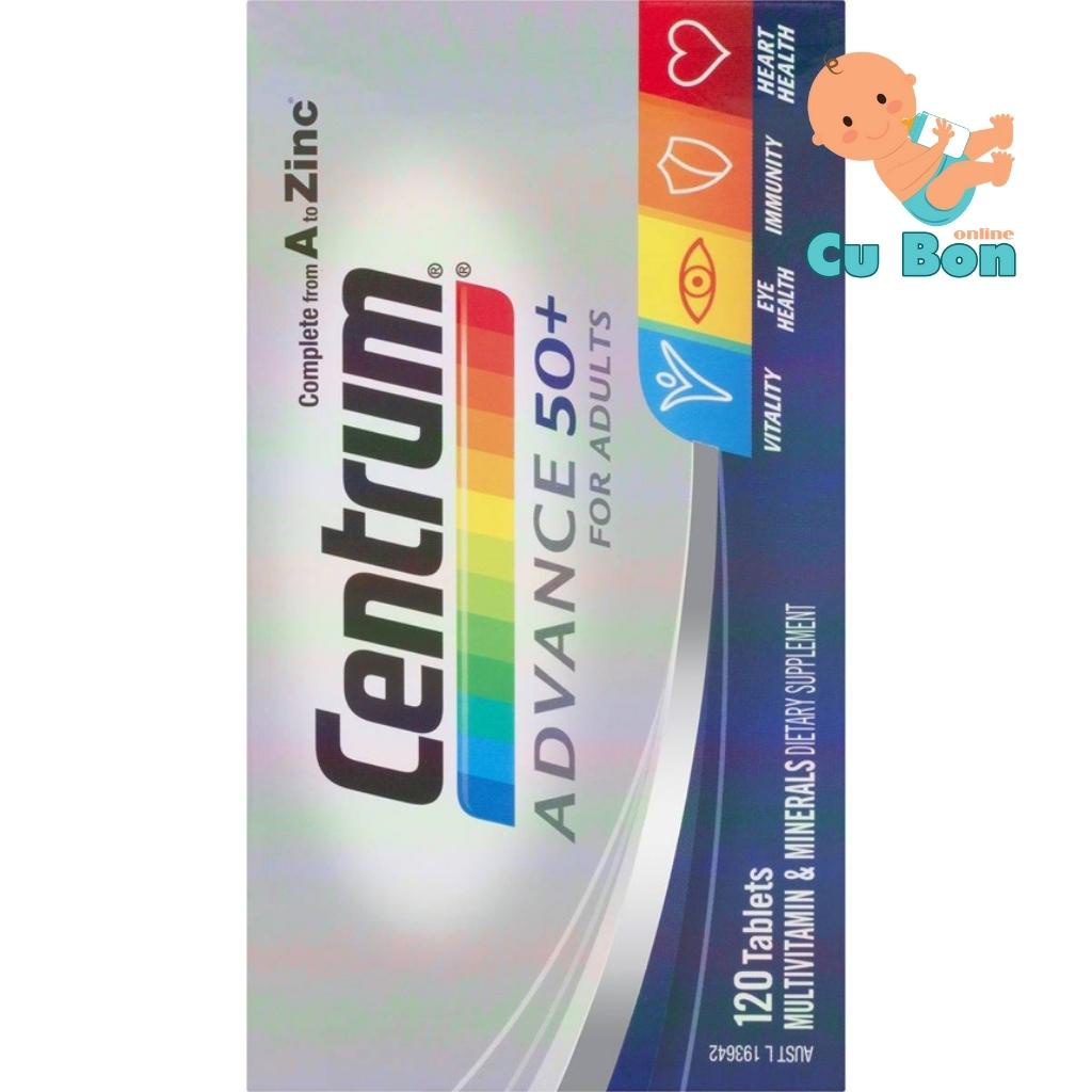 Vitamin tổng hợp Centrum Advance 50+ Multivitamin 120 viên Úc bổ sung các vitamin và khoáng chất thiết yếu cho cơ thể