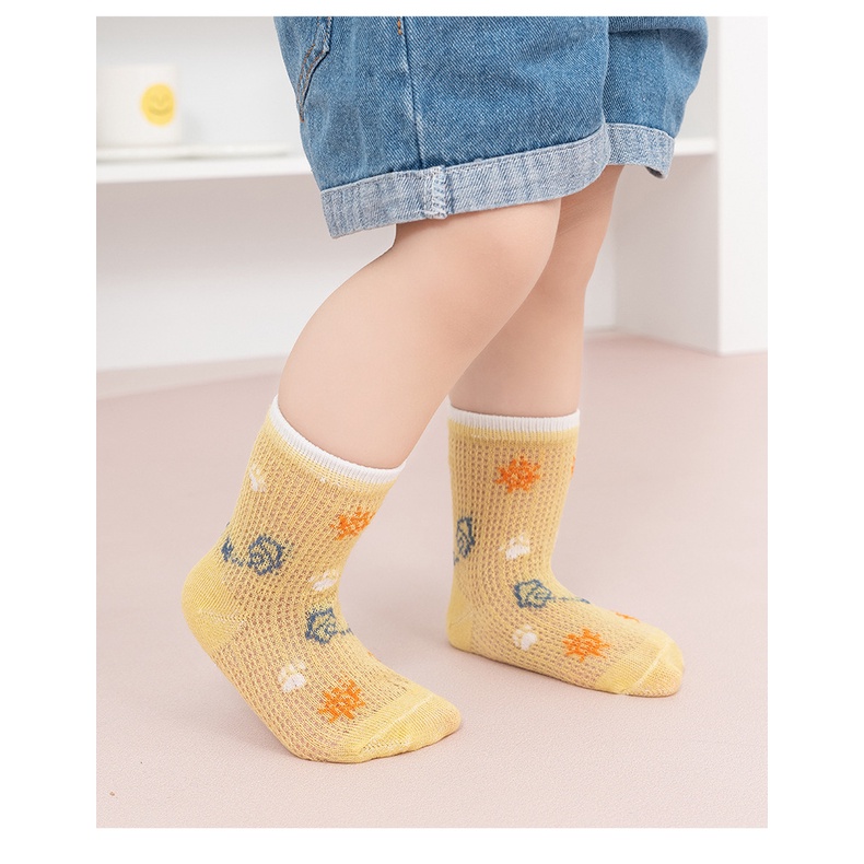 Set 3 Đôi Vớ Lưới Cổ Cao NMBB Cho Bé - Tất Lưới Thoáng Mát Cho Bé