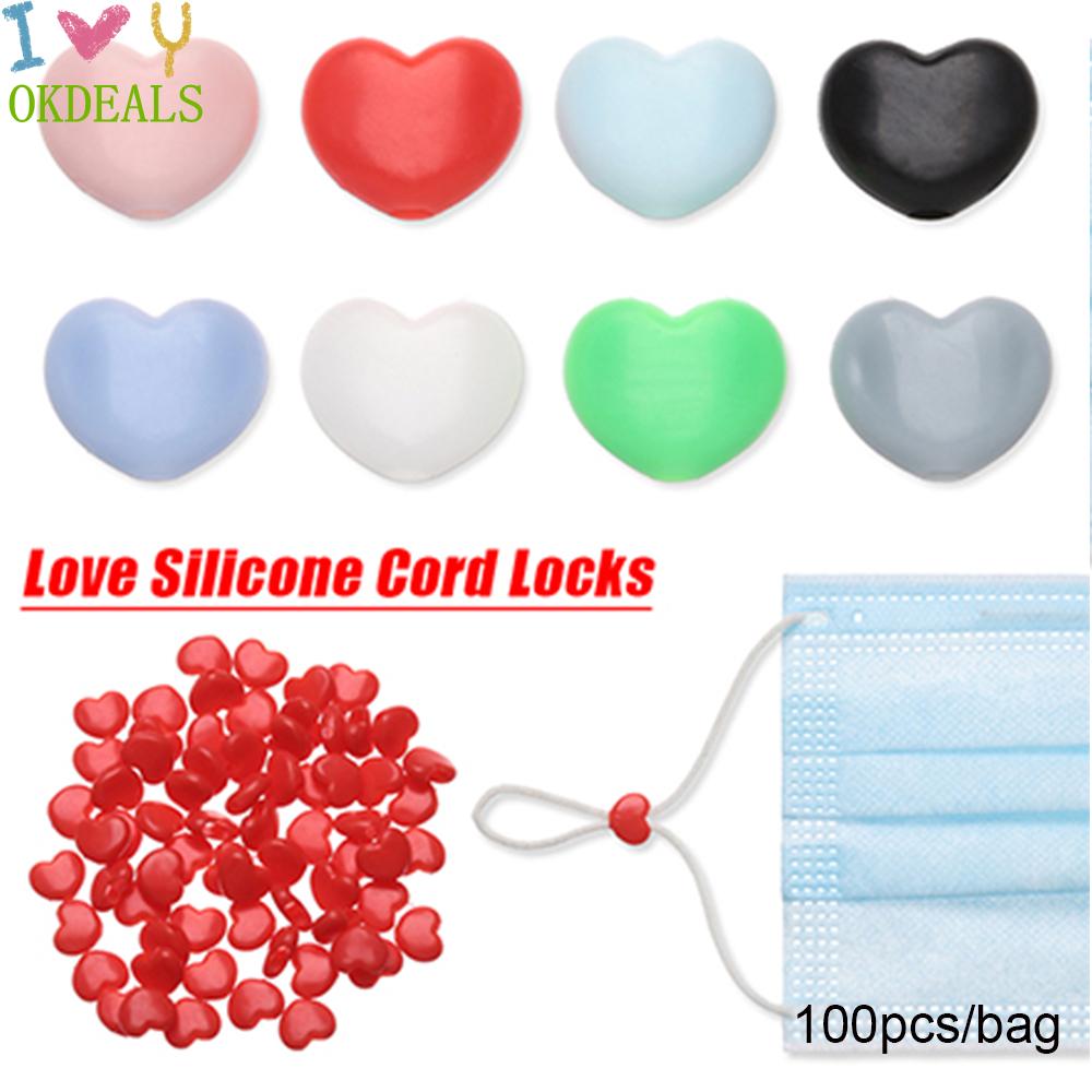 Nút Chặn Dây Cáp Bằng Silicon Hình Trái Tim Nhiều Màu Sắc