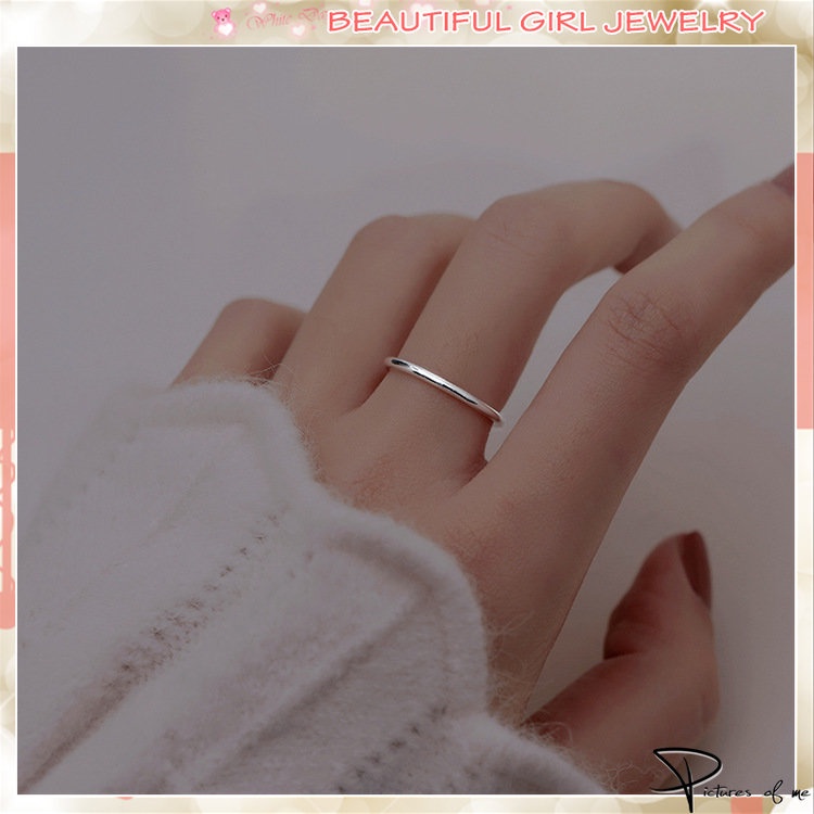 Nhẫn Mạ Bạc 925 Thiết Kế Đơn Giản Xinh Xắn Cho Nữ