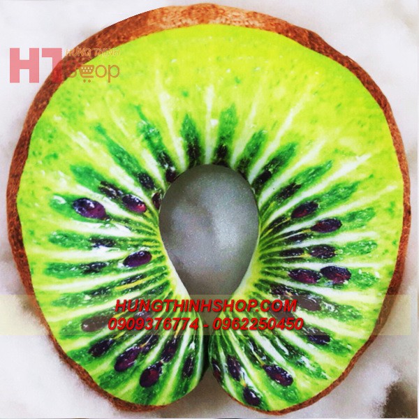 GỐI CHỮ U HÌNH TRÁI KIWI U05 (XANH LÁ PHỐI NÂU)