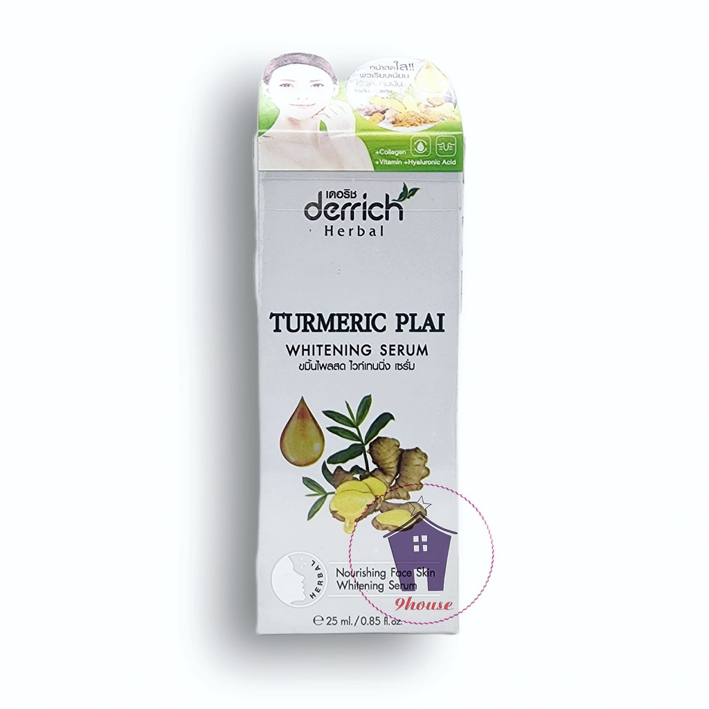 01 Serum Nghệ Dưỡng Trắng Phục Hồi Da Mụn/Nám/Tàn Nhang DERRICH Herb Turmeric Plai Thái Lan 25ml