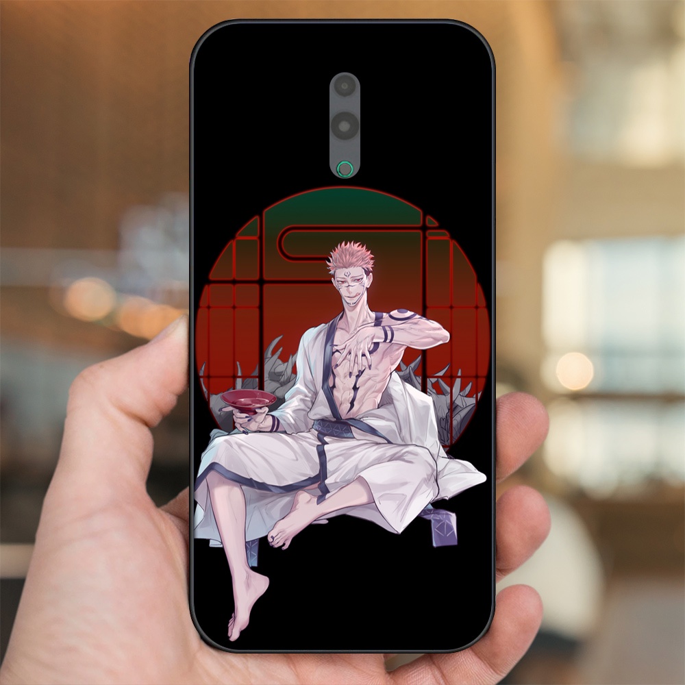 Ốp lưng Oppo Reno viền đen in hình Yuji Jujutsu Kaisen