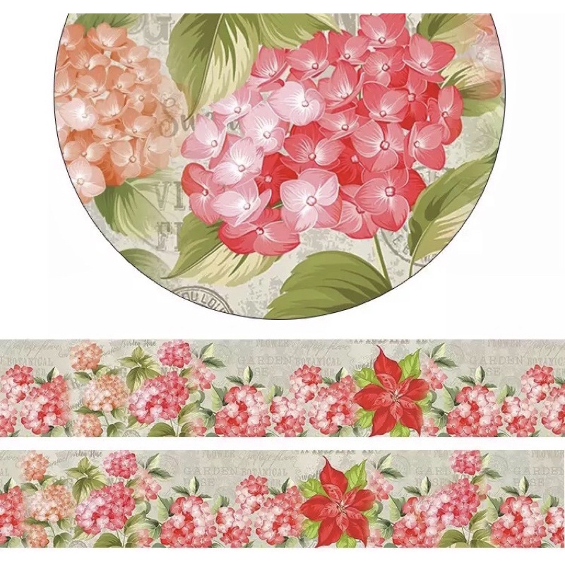 (Chiết theo chu kỳ) Băng dính washi tape hoa vintage cổ điển #13