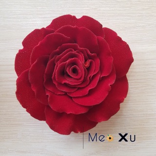 Hoa hồng Đỏ nhung cài áo handmade