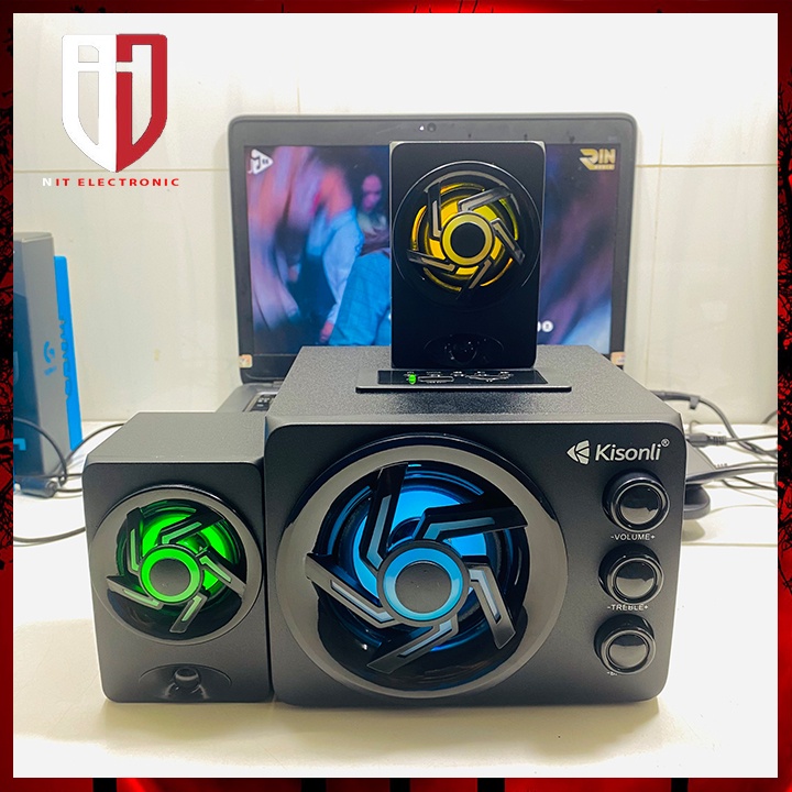 Loa máy tính bluetooth để bàn có dây KISONLI TM-8000A loa vi tính lED RGB gaming