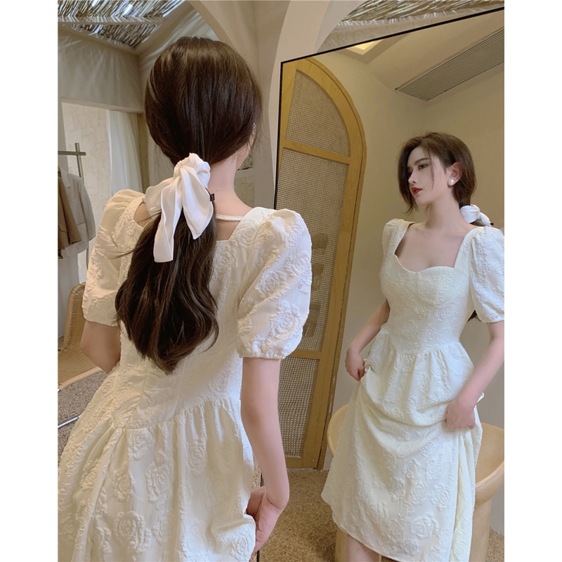 Jane Đầm tiểu thư hoa hồng vintage châu Âu sang trọng