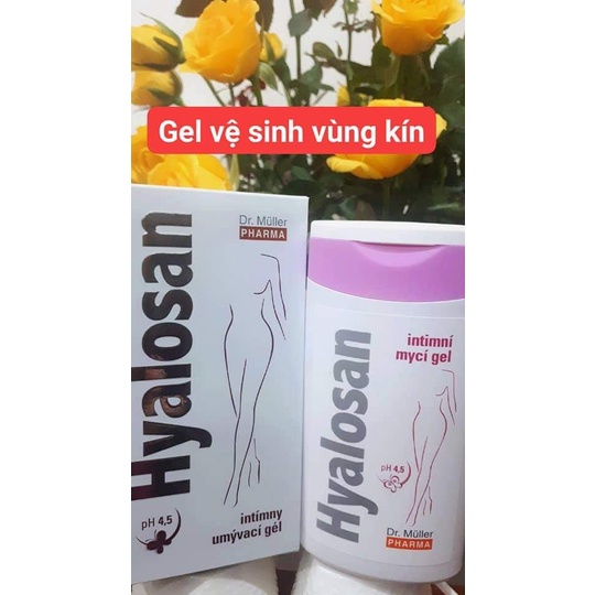 Dung dịch vệ sinh phụ nữ Hyalosan_Hộ trợ ngừa viêm nấm ngứa,dưỡng ẩm, trẻ hóa vùng kín lọ 200ml