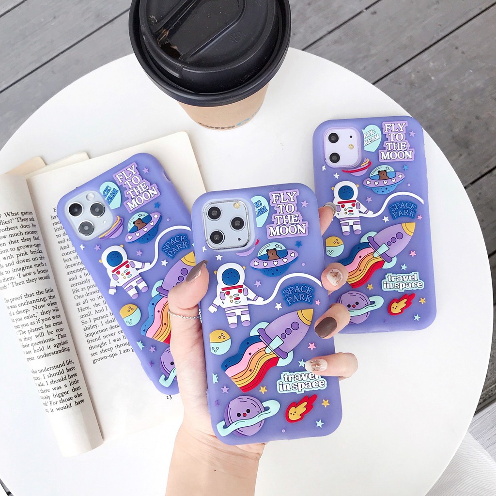 Ốp Điện Thoại Silicon Mềm Hình Phi Hành Gia Cho Iphone 14 pro max 14 plus 13 promax 12 11 pro max xr x xs max 7 plus 8 plus 6 plus 6s plus