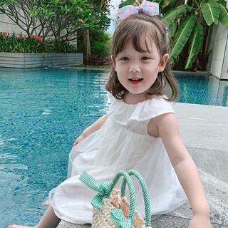 Đầm Cổ Lá Sen Cho Bé Gái