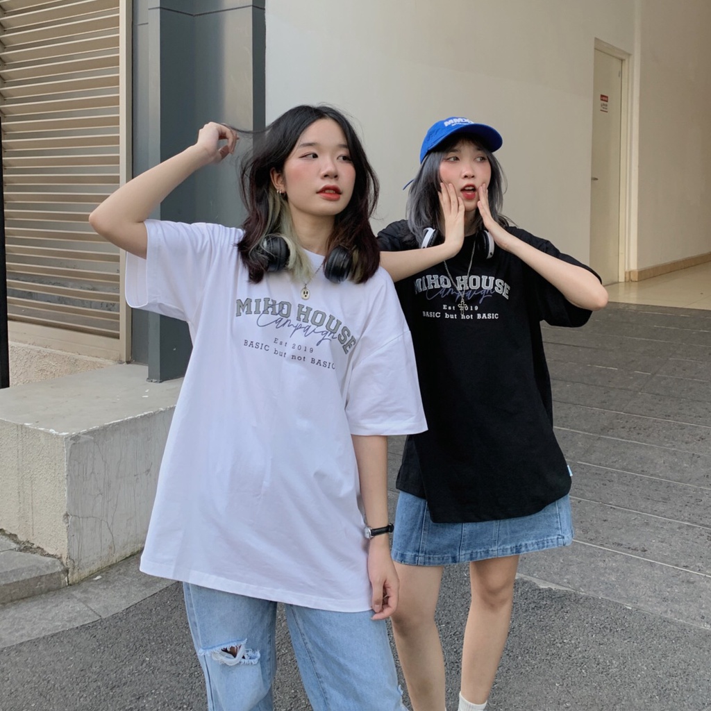 Áo thun cotton form rộng 2019 basic Miho house