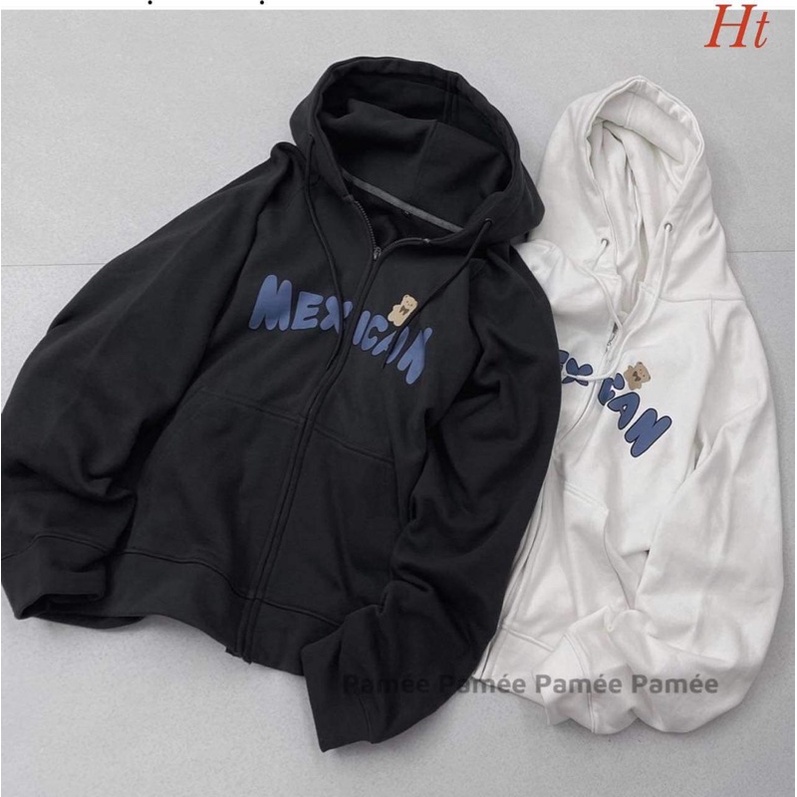 Áo khoác gấu nâu nhỏ in ngực HT12