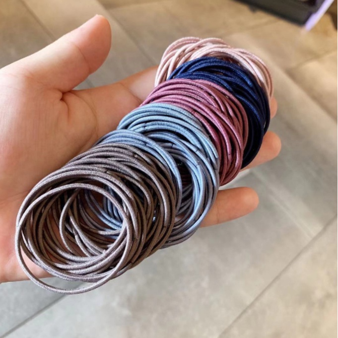 Túi 100 Thun Buộc Tóc Co Giãn Nhiều Màu Sắc Dành Cho Nữ