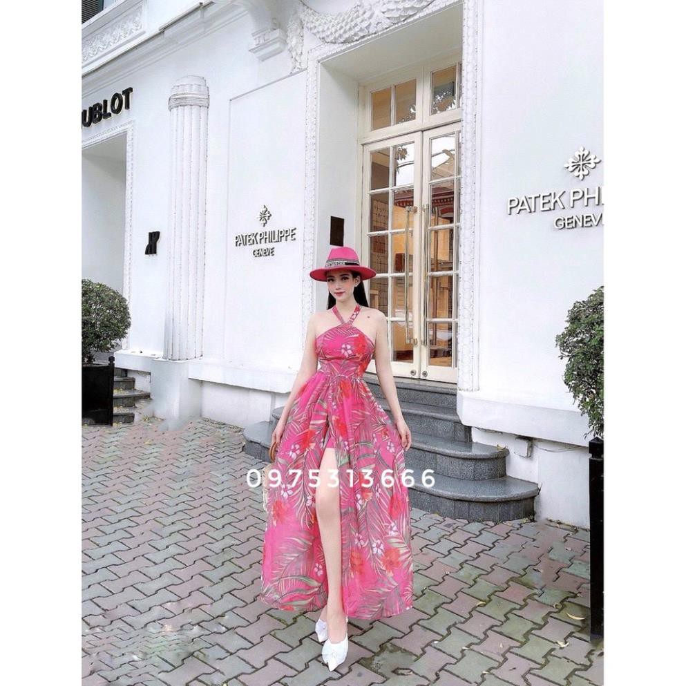 Váy Maxi, Đầm Maxi Đi Biển V911, Họa Tiêt Hoa Chất Voan, Xẻ Tà, Hack Dáng, Khoe Chân Dài Miên Man, Lên Form Cực Chuẩn