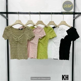 Áo Thun Nữ Chất Đũi Xốp Cực Mát Cổ Tim