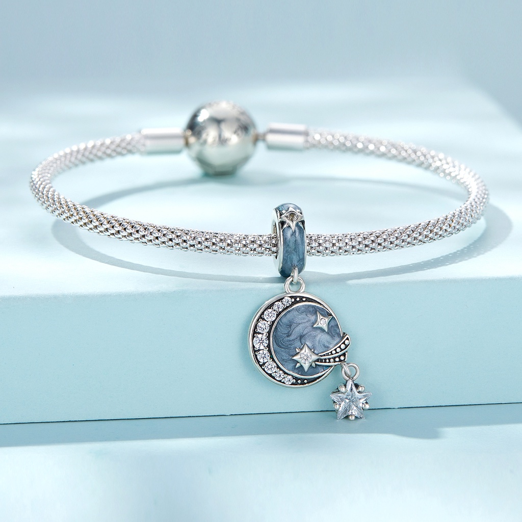 Mặt vòng cổ BAMOER bằng bạc 925 hình thiên hà thời trang