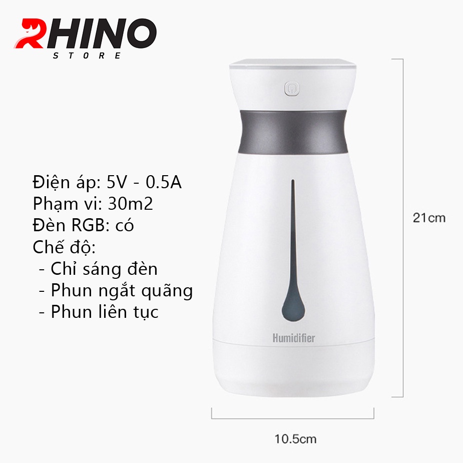 Máy phun sương xông tinh dầu tạo ẩm cao cấp Rhino H103 dung tích 1000ml, không gây tiếng ồn