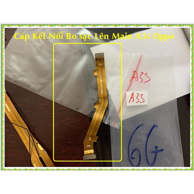 Cáp kết nối bo sạc lên main A3s oppo sim dưới/Realme C1