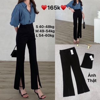 ♥️Elisa fashion♥️Quần ống loe xẻ trước cá tính cho nữ