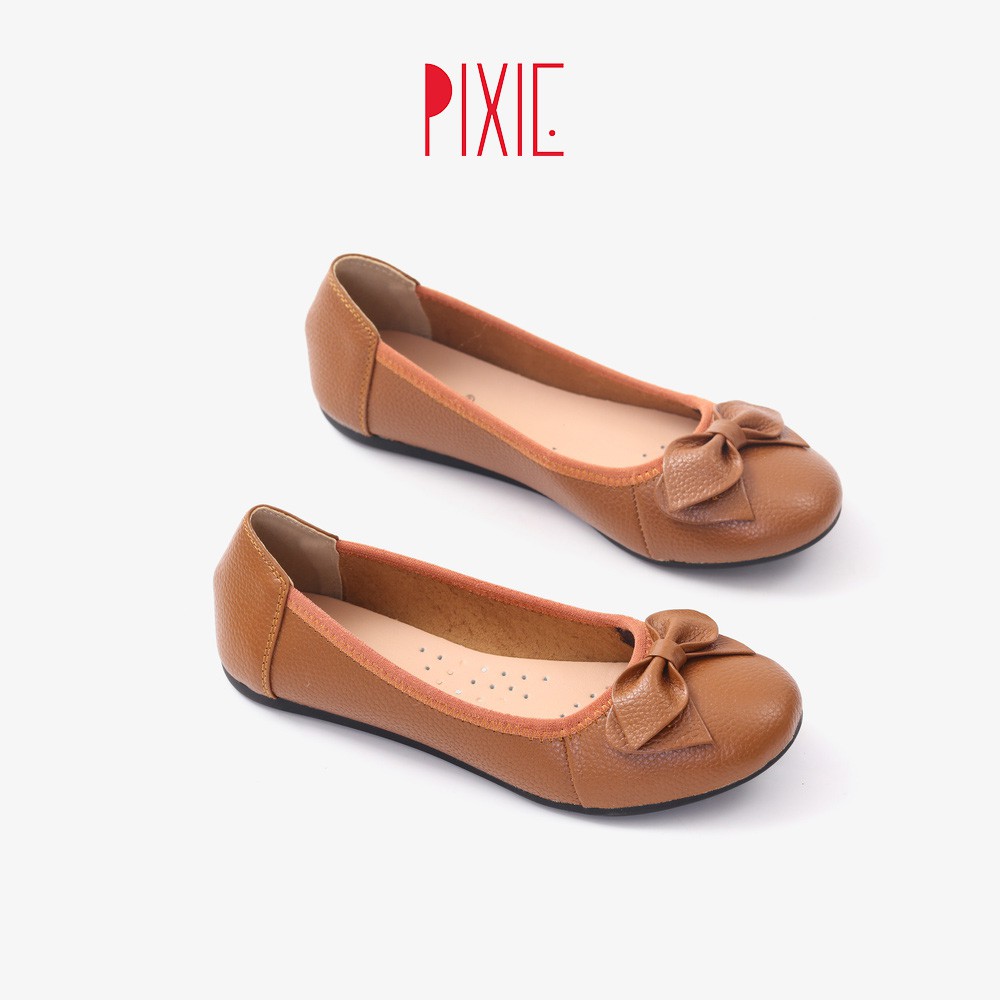 Giày Búp Bê Bệt Da Thật Êm Pixie X424