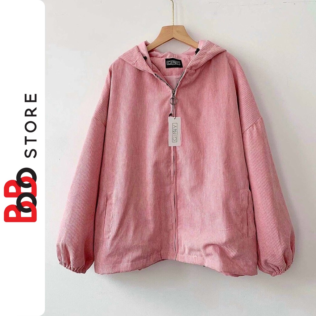 Áo khoác nhung tăm form rộng Ulzza phong cách Hàn Quốc - BoBo Store