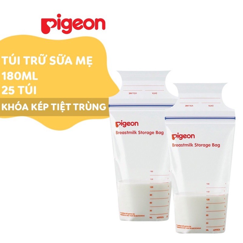 Túi trữ sữa mẹ Pigeon 180ml (25 túi/hộp)