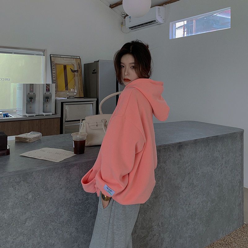 (Có sẵn) Áo hoodie nữ áo nỉ có mũ trơn màu có dây form rộng 3 màu kiểu Hàn Quốc | BigBuy360 - bigbuy360.vn