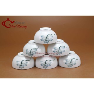 Bát mắm Ø 9 hoa sen vẽ tay(25.000đ/1 cái)_bộ đồ ăn Bát Tràng